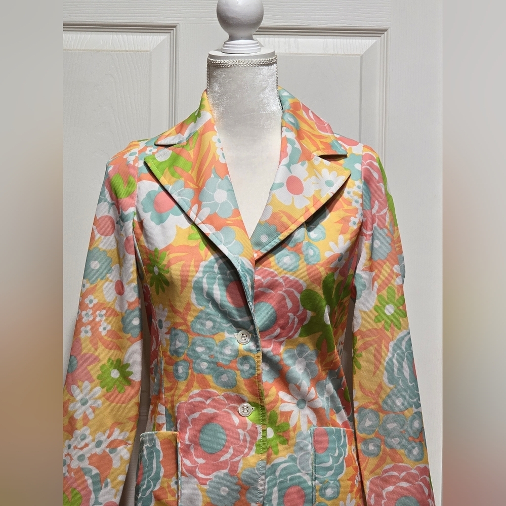 Dalton Trevira Star Vintage Pastel Floral Blazer Size 10 - Picture 2 of 9